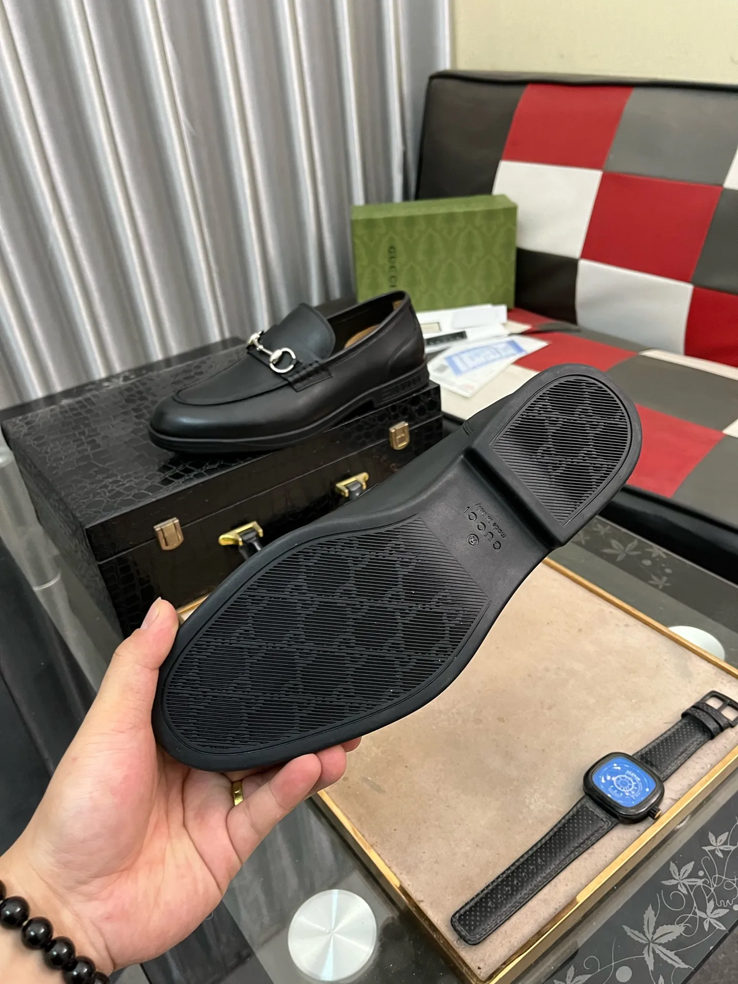 Men's shoes 💰540⌚️⌚️【GUCCi】Original frosted calfskin, water-dyed cowhide lining, original outsole, men's and women's fashion, formal casual leather shoes, slip-on men's and women's shoes series, young fashion, European and American trends, British style, casual matching, comfortable feet, standard code: men's size 38-443️⃣Colors available